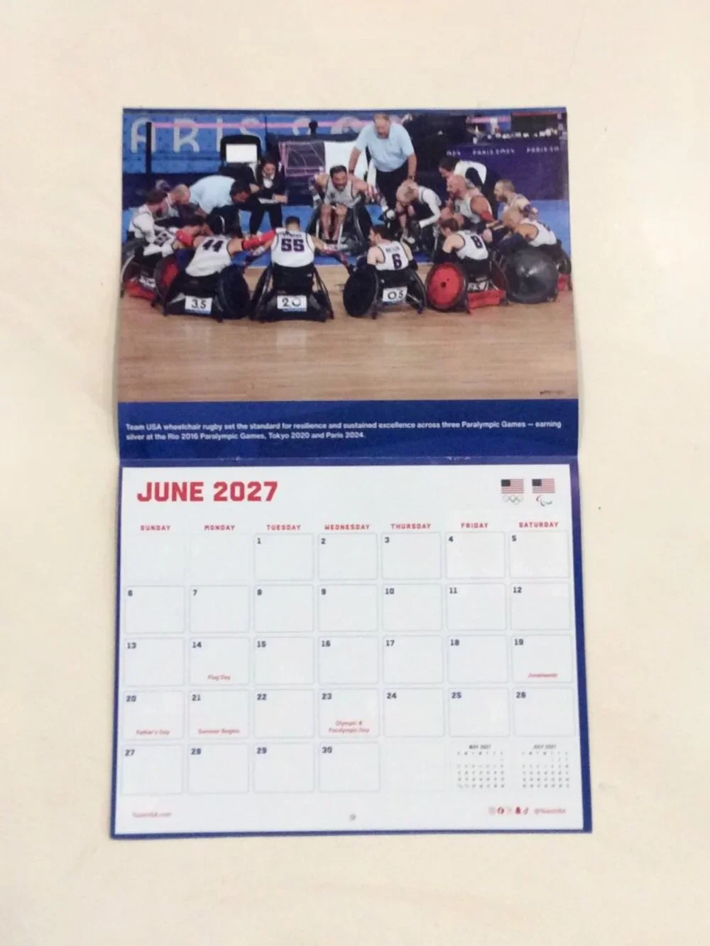 2027 Team USA 16-Month Wall Calendar 10.5